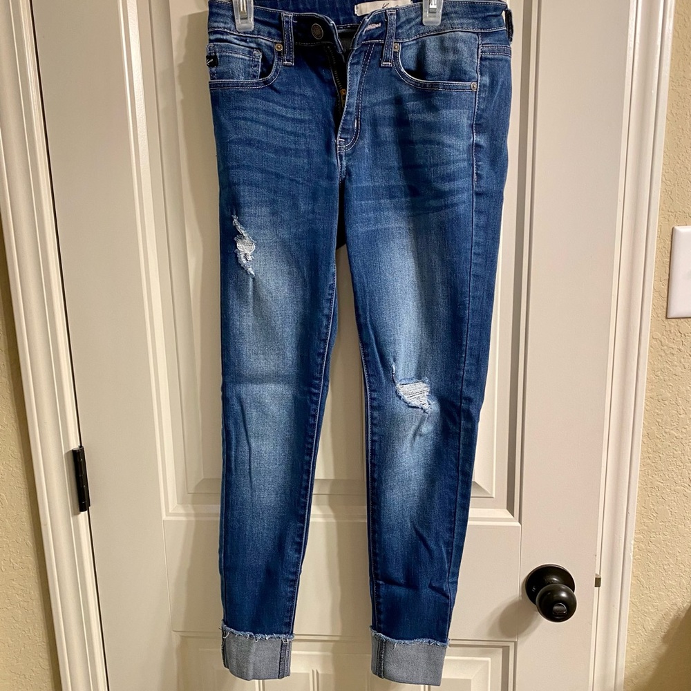 Kancan dark blue distressed skinny jeans style estilo cut 2608 sz 3 / 25